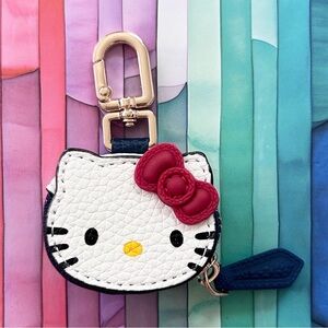 Hello Kitty Purse Bag Charm Keychain Sanrio Kawaii Coin AirTag AirPods
